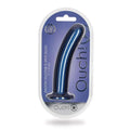 Ouch! Smooth Silicone 7 in. G-Spot Dildo Metallic Blue by Shots