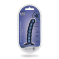 Ouch! Beaded Silicone 5 in. G-Spot Dildo Metallic Blue by Shots