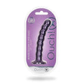 Ouch! Beaded Silicone 6.5 in. G-Spot Dildo Metallic Purple by Shots