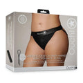 Ouch! Vibrating Strap-on Panty Harness with Open Back Black XL/2XL by Shots