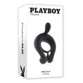 Playboy Triple Play Vibrating Cockring with Stimulator Black by Playboy