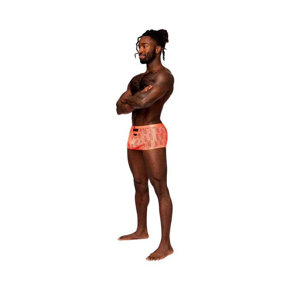 Male Power Rude Awakening Cheeky Cutout Short Neon Orange M by Male Power