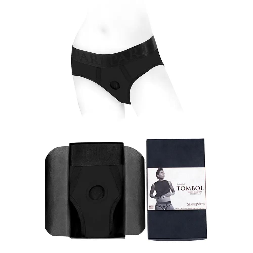 SpareParts Tomboi Nylon Briefs Harness Black Size M by SpareParts