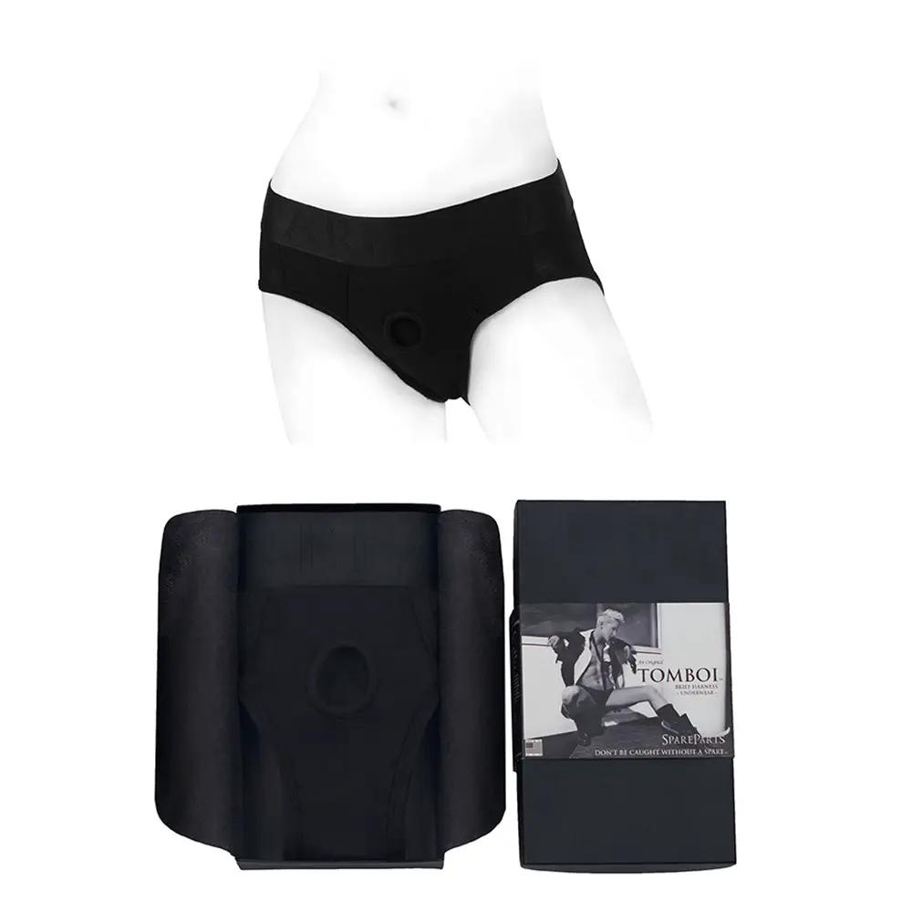 SpareParts Tomboi Rayon Briefs Harness Black Size 5XL by SpareParts