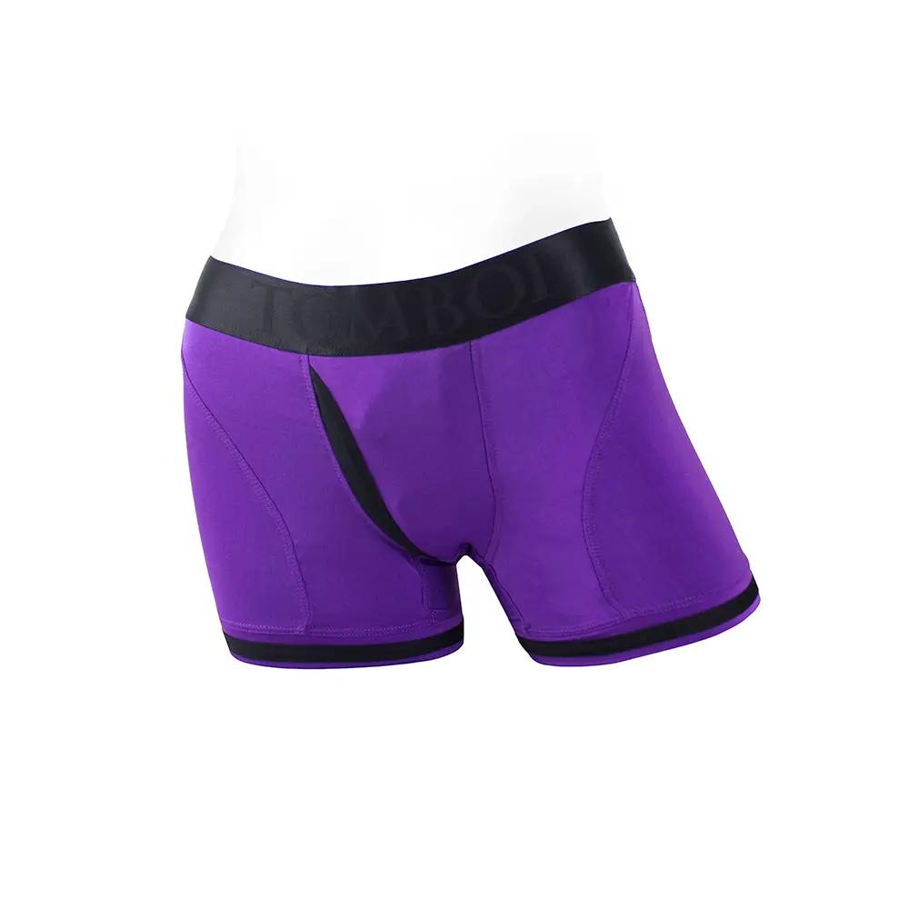 SpareParts Tomboii Nylon Boxer Briefs Harness Purple/Black Size XL by SpareParts