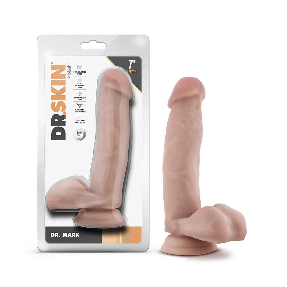 Dr. Skin Dr. Mark 7 in. Dildo with Balls Beige by Blush