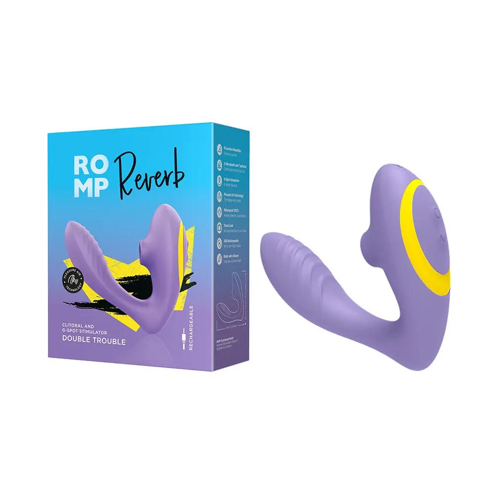 ROMP Reverb Rechargeable Silicone Clitoral and G-Spot Stimulator Purple by ROMP