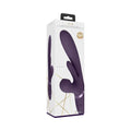 VIVE KURA Rechargeable Thrusting Silicone G-Spot Vibrator with Flapping Tongue and Pulse Wave Stimulator Purple by Shots