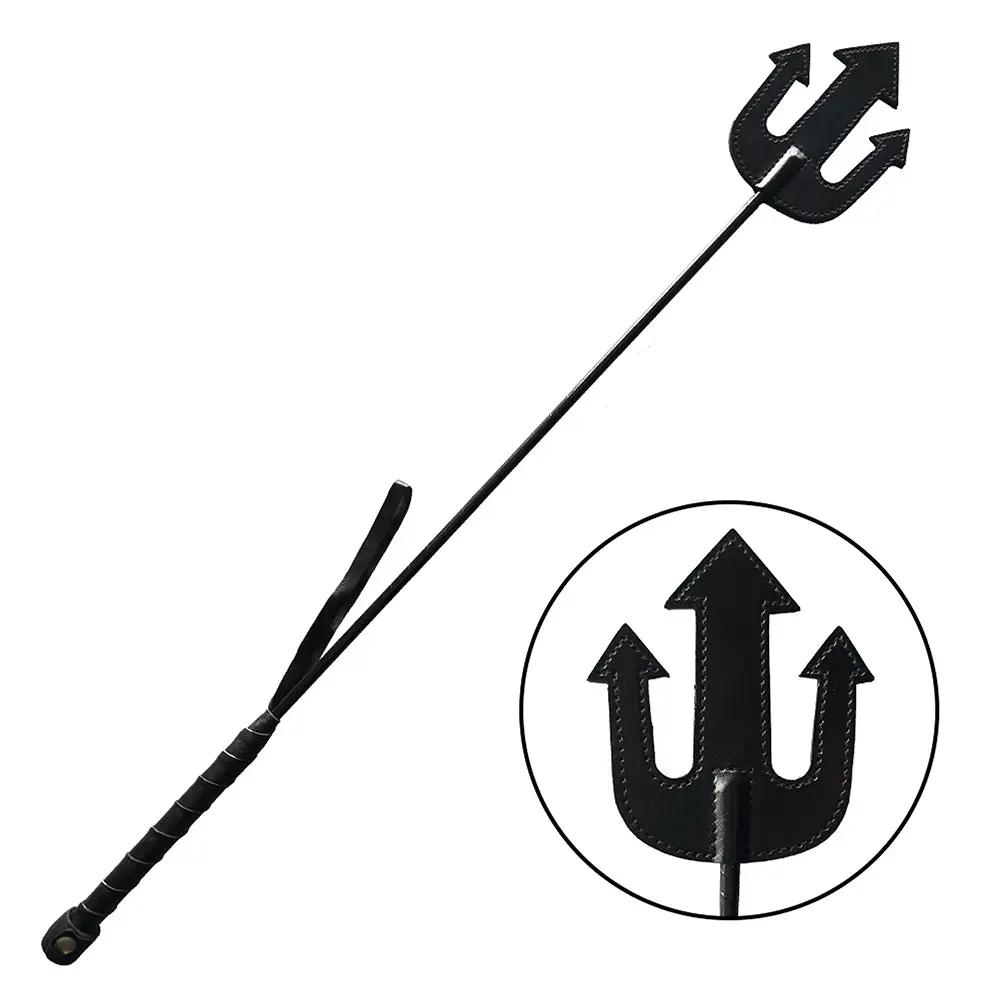 Rouge Leather Devil Riding Crop Black by Rouge Garments