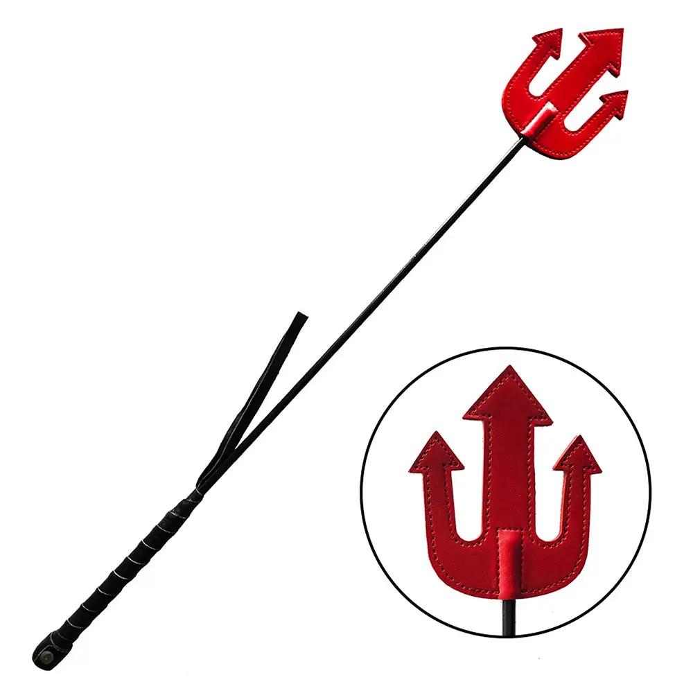 Rouge Leather Devil Riding Crop Red by Rouge Garments