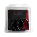 Rouge Stainless Steel 3 Piece Cock Ring Set (45/50/55mm) Black by Rouge Garments