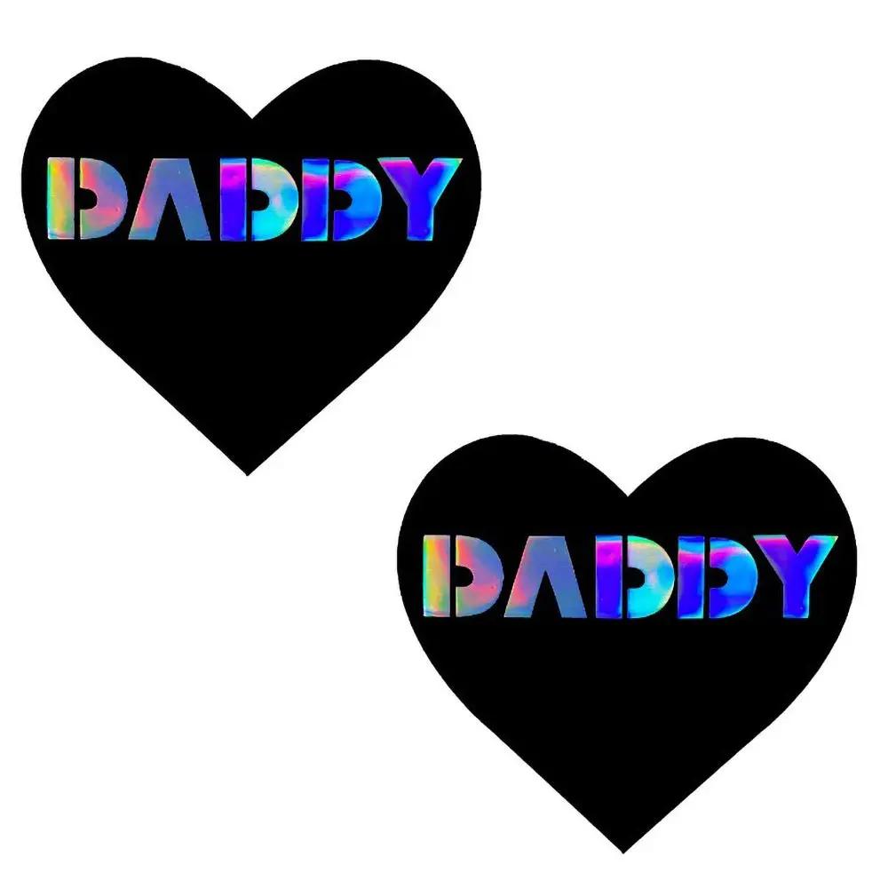 Neva Nude Pasty Daddy Heart Vinyl Black by Neva Nude