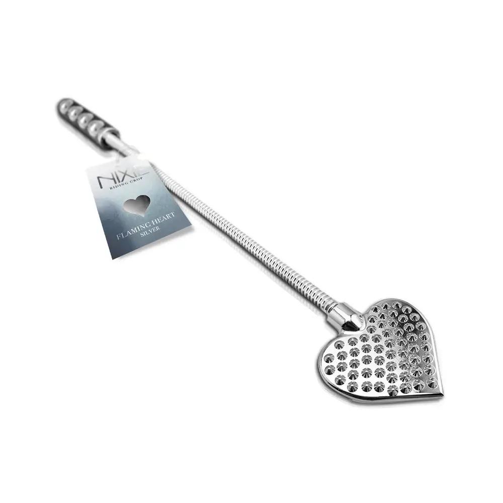 Nixie Metal Riding Crop Flaming Heart by Global Novelties