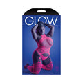 Fantasy Lingerie Glow Captivating High Neck Halter Bodystocking & G-String Set Neon Pink Queen Size by Fantasy Lingerie