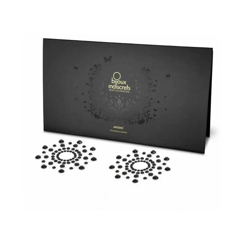 Bijoux Indiscrets Mimi Rhinestone Pasties Circles Black by Bijoux Indiscrets