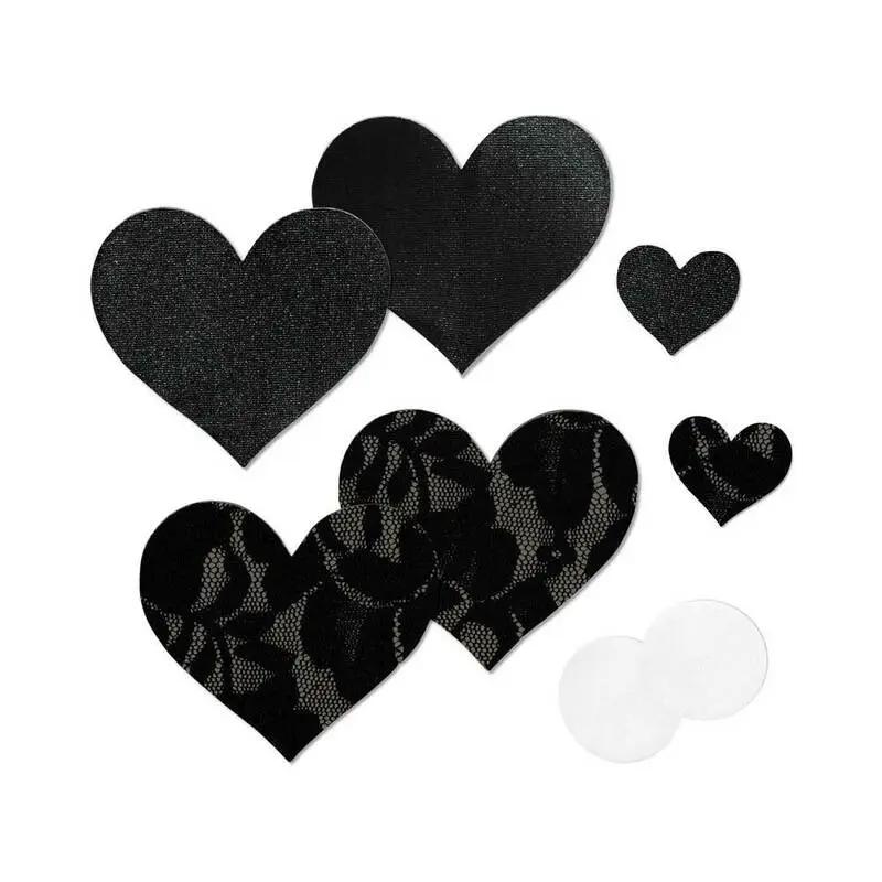 Nippies Basic Black Hearts Pasties Size C by Bristols 6