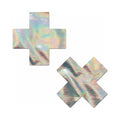 Pastease Holographic Crosses Pasties Silver by Pastease