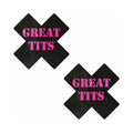 Pastease 'Great Tits' Crosses Pasties Black/Pink by Pastease