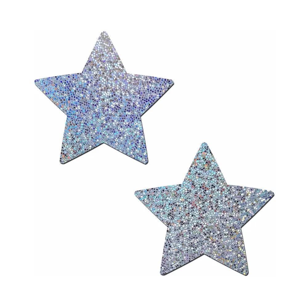 Pastease Glitter Star Pasties Silver by Pastease
