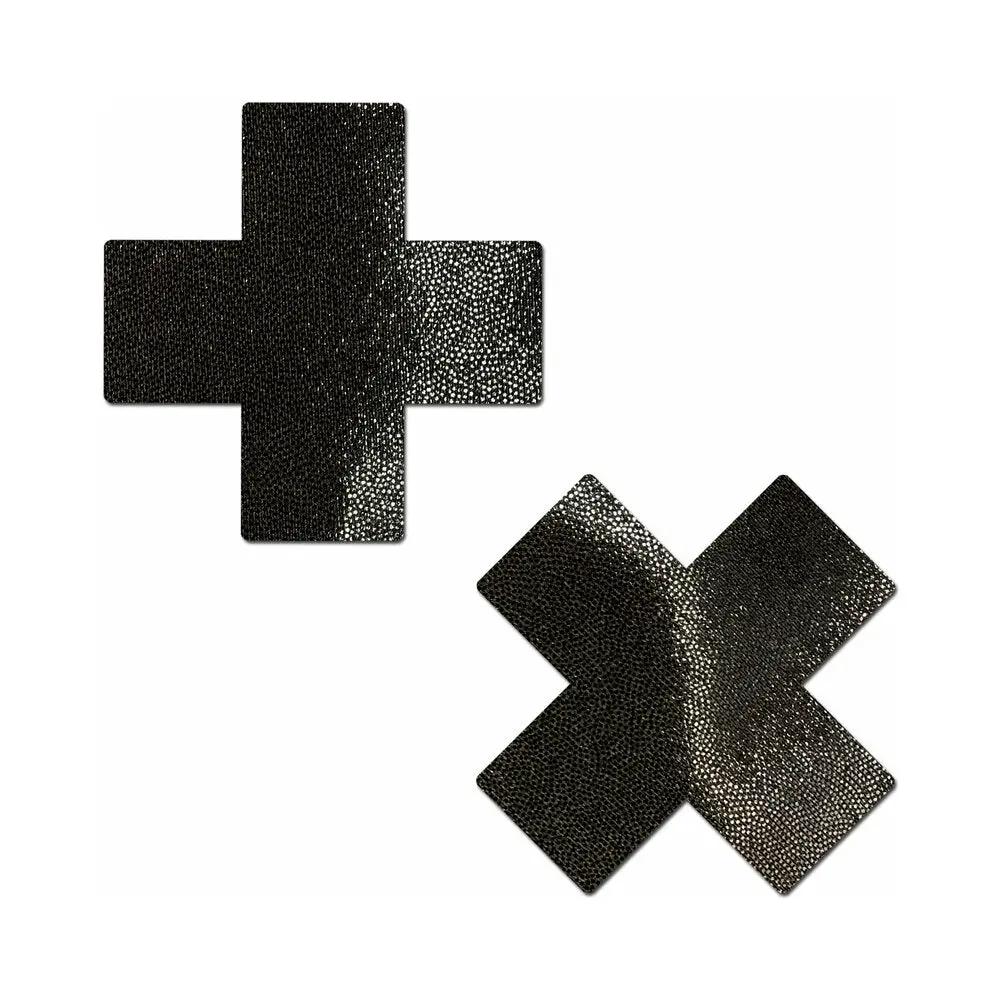 Pastease Everyday Reusable Crosses Pasties Black by Pastease