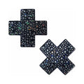 Pastease Crystal Sparkling Crosses Pasties Black by Pastease