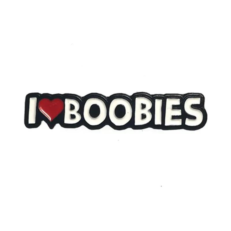 Geeky & Kinky I Heart Boobies Enamel Pin by Geeky & Kinky