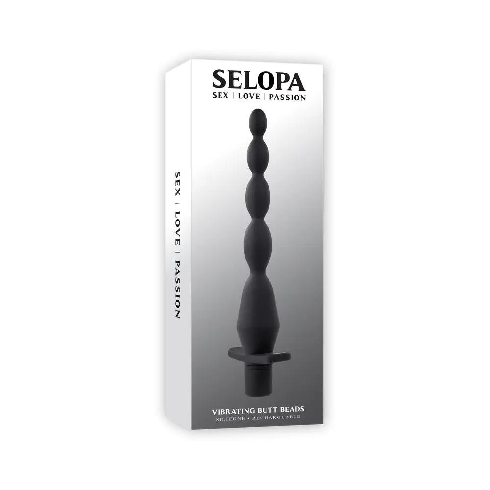 Selopa Vibrating Butt Beads Rechargeable Anal Silicone Black by Selopa