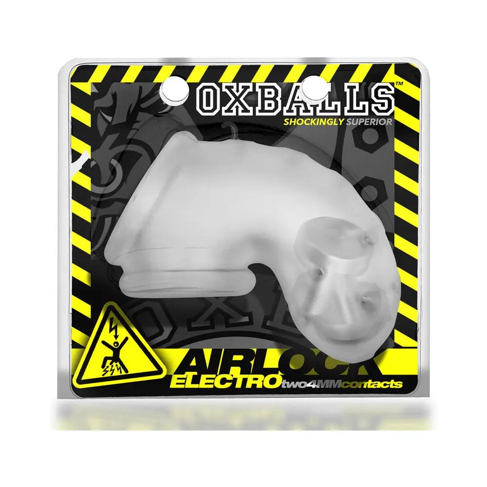 OxBalls Airlock Electro Air-Lite Vented Chastity Clear Ice by Oxballs