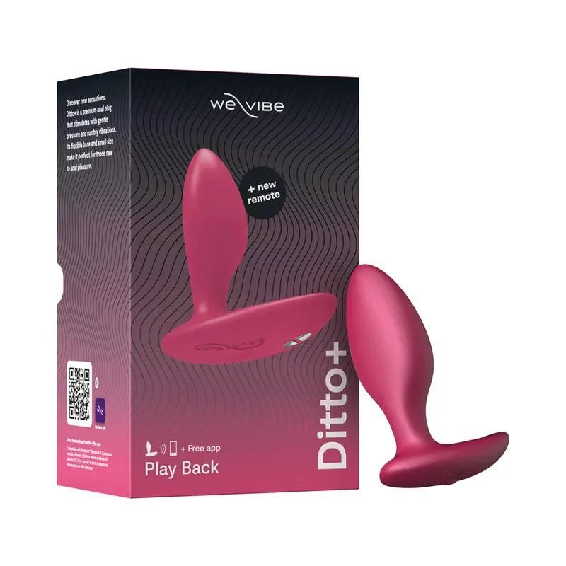 We-Vibe Ditto+ Rechargeable Remote-Controlled Silicone Vibrating Anal Plug Cosmic Pink by We-Vibe