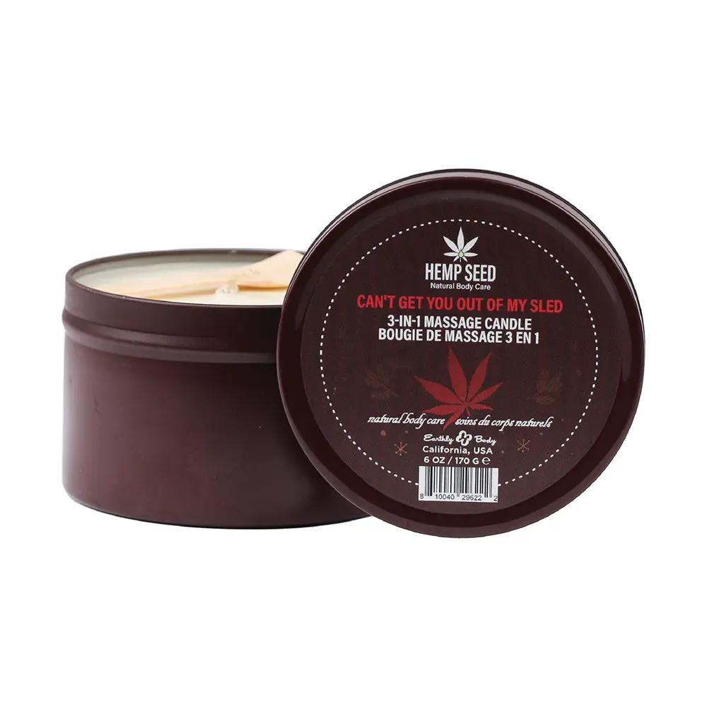 Earthly Body Hemp Seed 3-in-1 Holiday Candle Can't Get You Out Of My Sled 6 oz. by Earthly Body