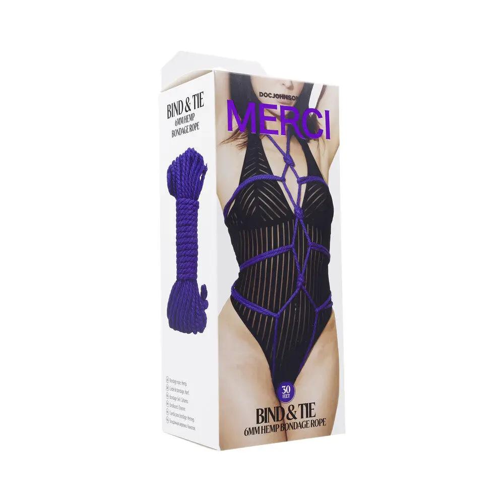 Merci Bind & Tie 6mm Hemp Bondage Rope 30 ' Violet by Doc Johnson
