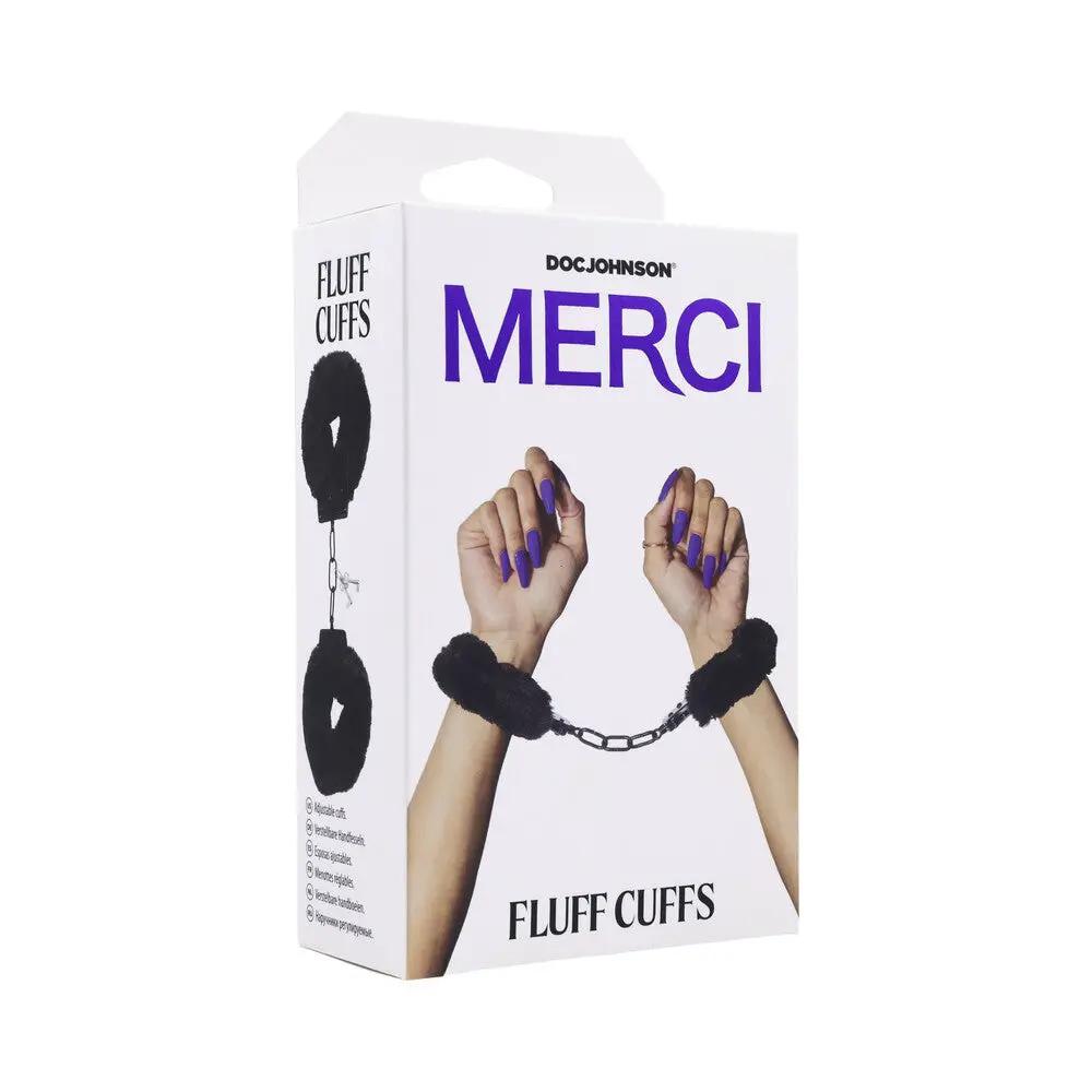 Merci Fluff Cuffs Black by Doc Johnson
