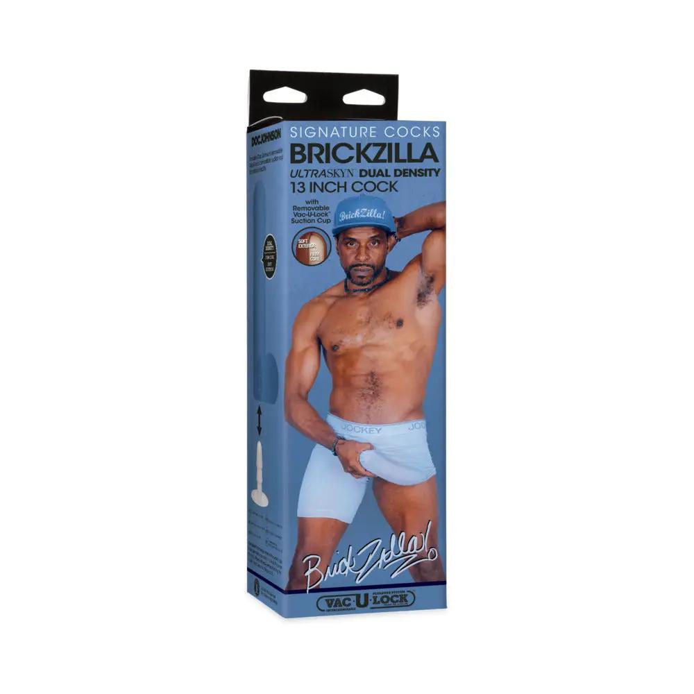 Signature Cocks Brickzilla ULTRASKYN Cock with Removable Vac-U-Lock Suction Cup 13in Chocolate by Doc Johnson