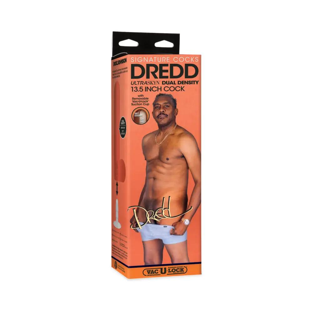 Signature Cocks Dredd ULTRASKYN Cock with Removable Vac-U-Lock Suction Cup 13.5in Chocolate by Doc Johnson