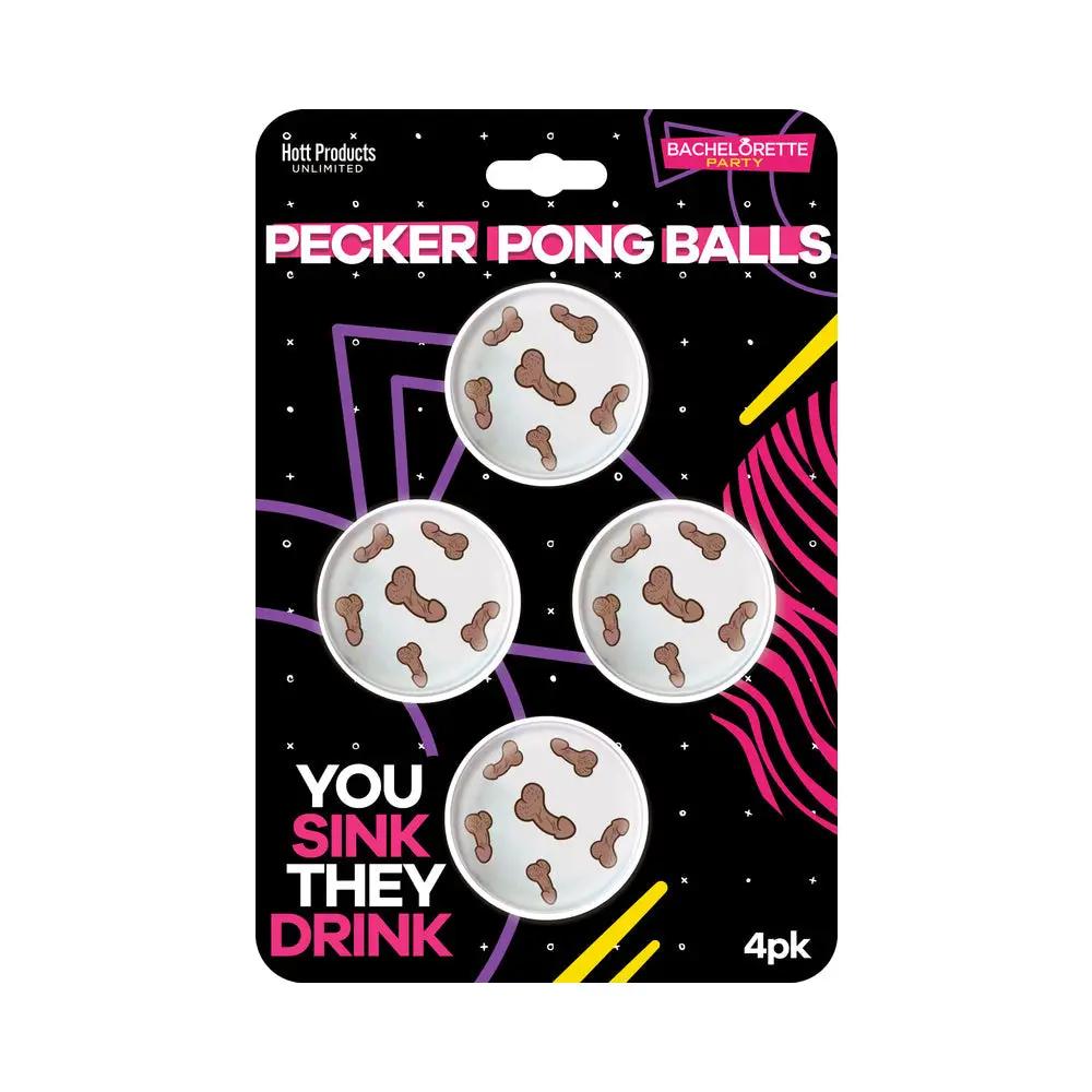 Pecker Beer Pong Balls 4-Pack by Hott Products