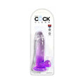King Cock Clear with Balls 7in Purple by Pipedream