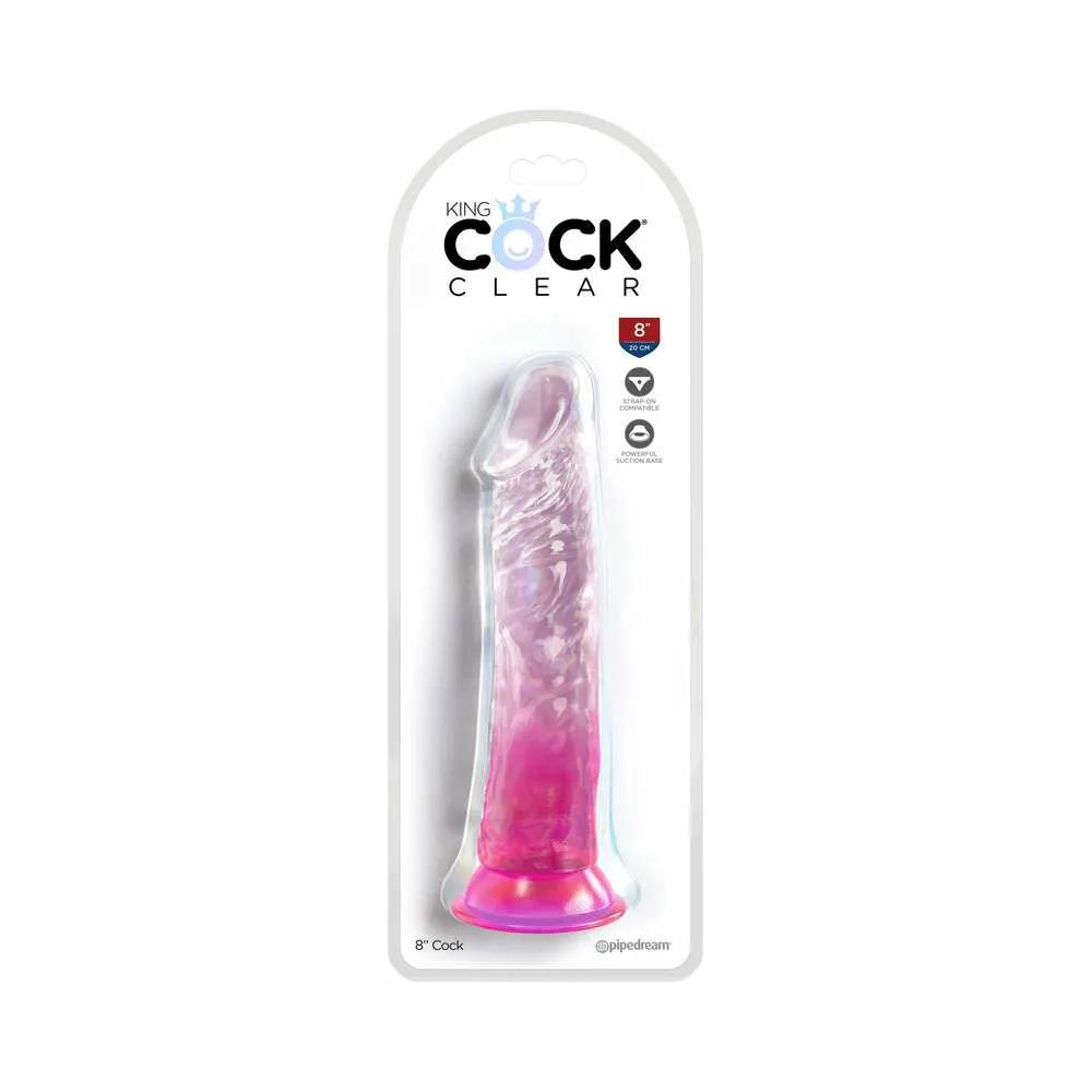 King Cock Clear 8in Pink by Pipedream