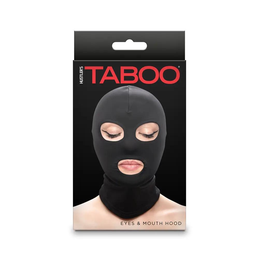 Hustler Taboo Eyes&Mouth Hood Black by NS Novelties