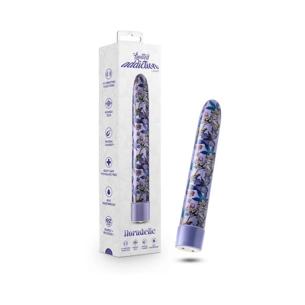 Limited Addiction Floradelic Rechargeable 7 in. Vibrator Purple by Blush