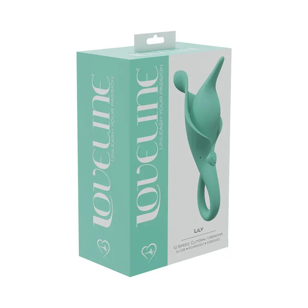 LoveLine Lily 10 Speed Clitoral Vibe Sealed Silicone Rechargeable Submersible Green by Shots