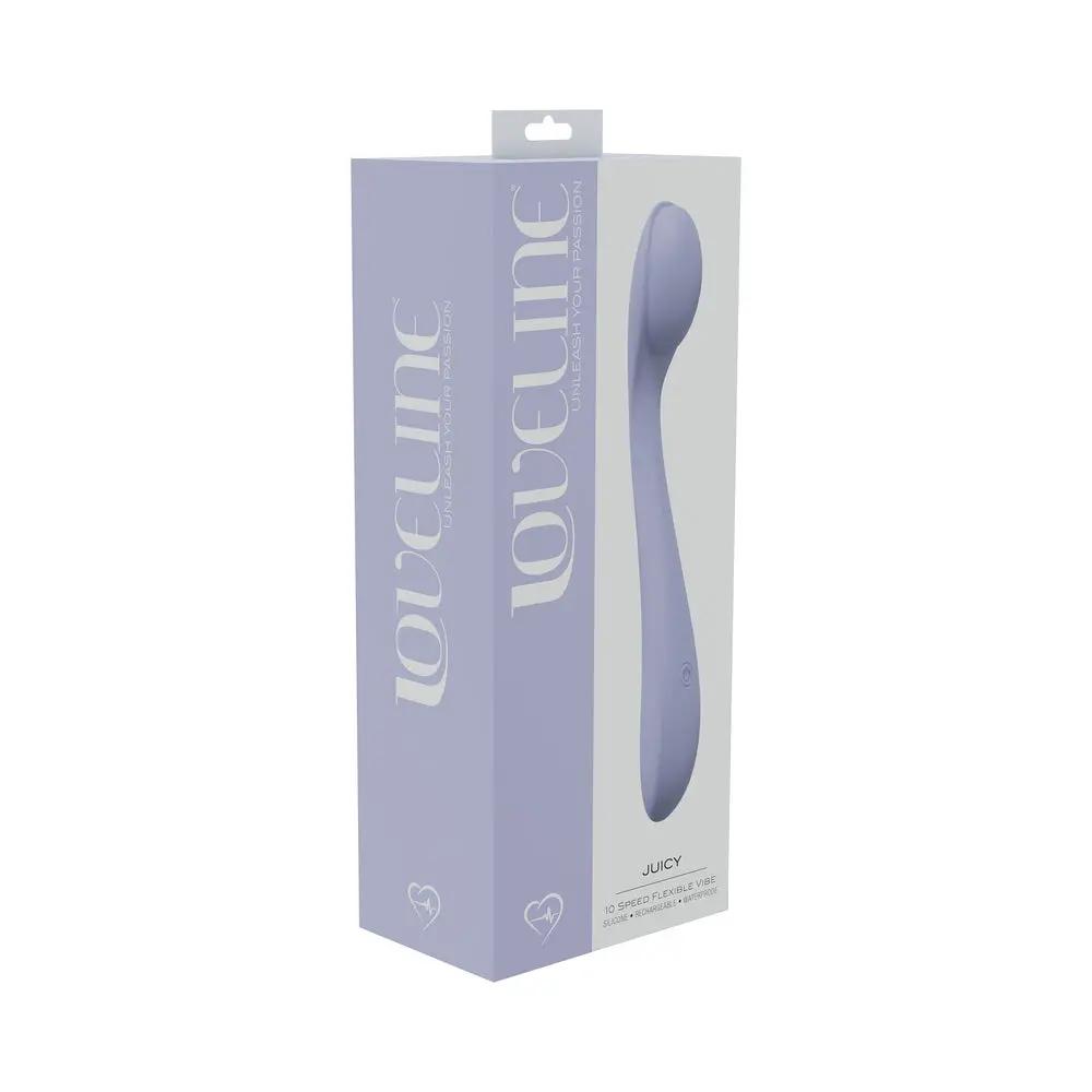 LoveLine Juicy 10 Speed Flexible Vibe Sealed Silicone Rechargeable Submersible Lavender by Shots
