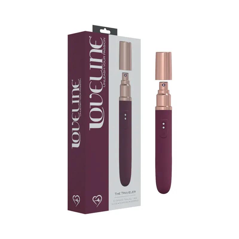 LoveLine The Traveler 10 Speed Travel Vibe Silicone Rechargeable Waterproof Burgundy by Shots