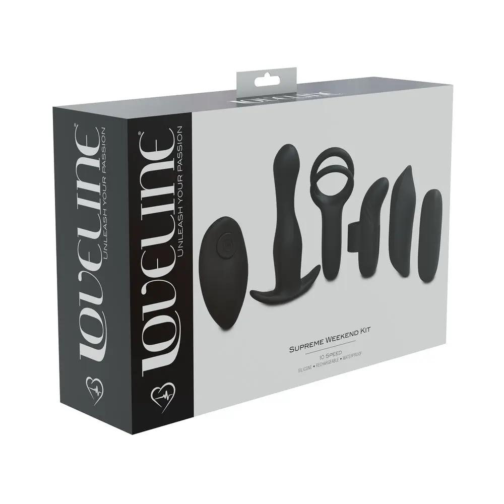 LoveLine Supreme Weekend Kit Silicone Rechargeable Waterproof Black by Shots