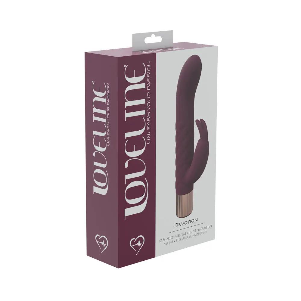 LoveLine Devotion 10 Speed Mini-Rabbit Silicone Rechargeable Waterproof Burgundy by Shots