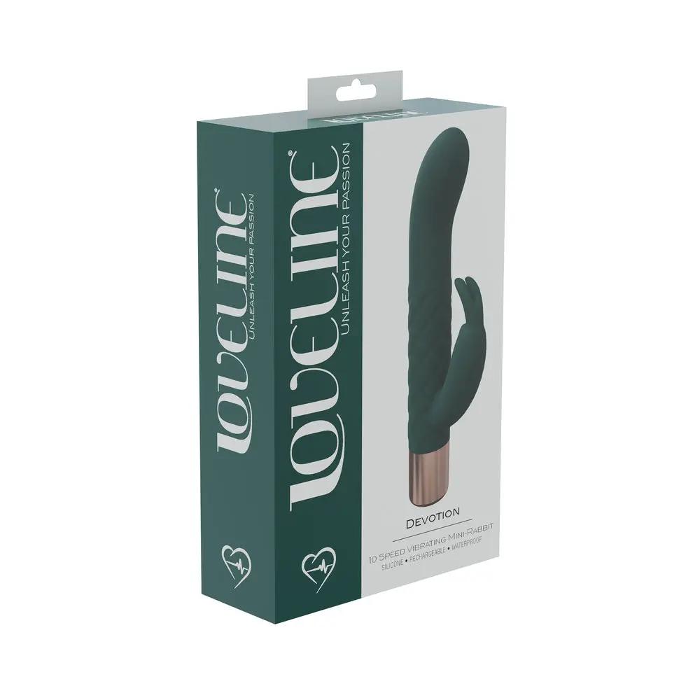 LoveLine Devotion 10 Speed Mini-Rabbit Silicone Rechargeable Waterproof Forest Green by Shots