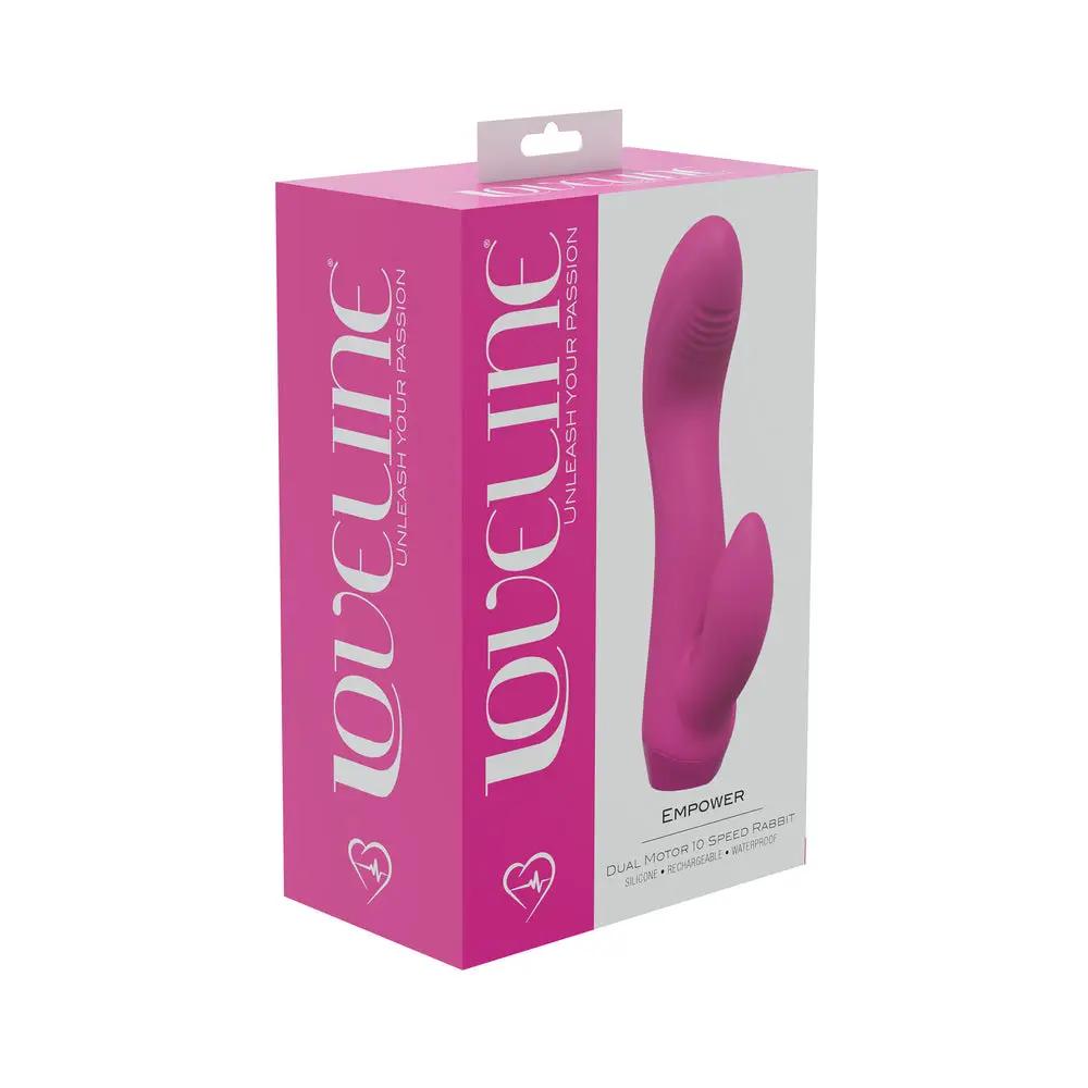 LoveLine Empower Dual Motor 10 Speed Rabbit Silicone Rechargeable Waterproof Green by Shots