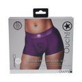 Ouch! Vibrating Strap-on Boxer Purple M/L by Shots