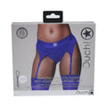 Ouch! Vibrating Strap-on Thong with Adjustable Garters Royal Blue M/L by Shots