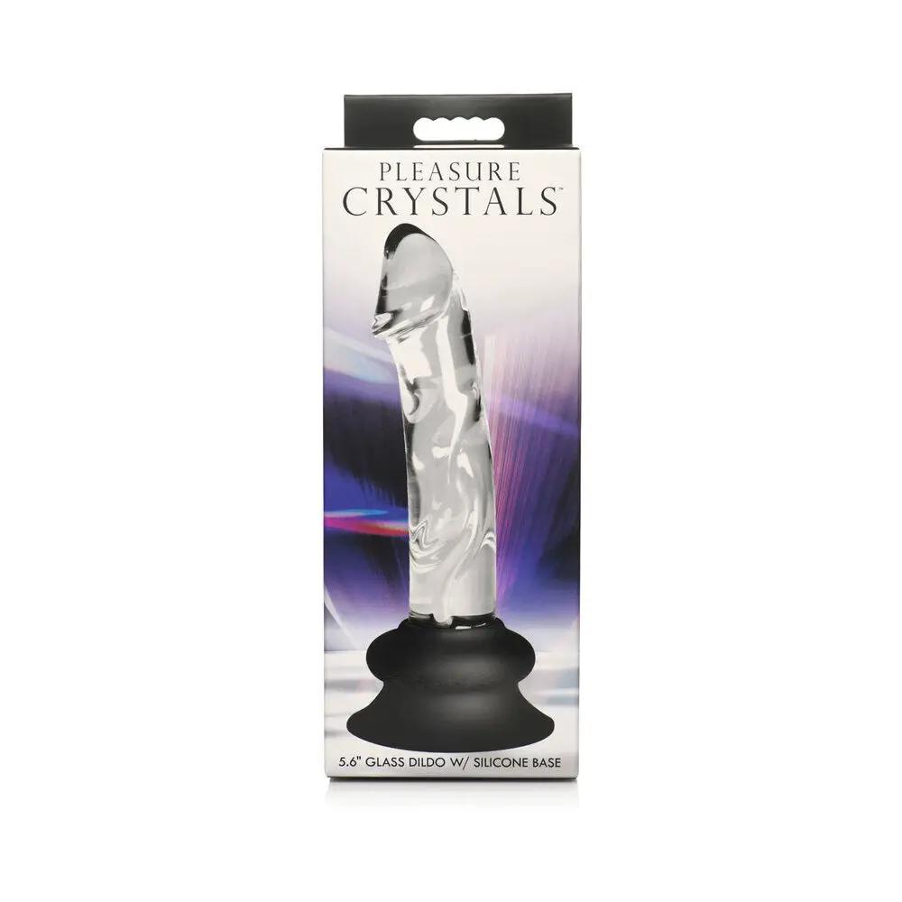Pleasure Crystals 5.6 in. Glass Dildo with Silicone Base by Curve Novelties