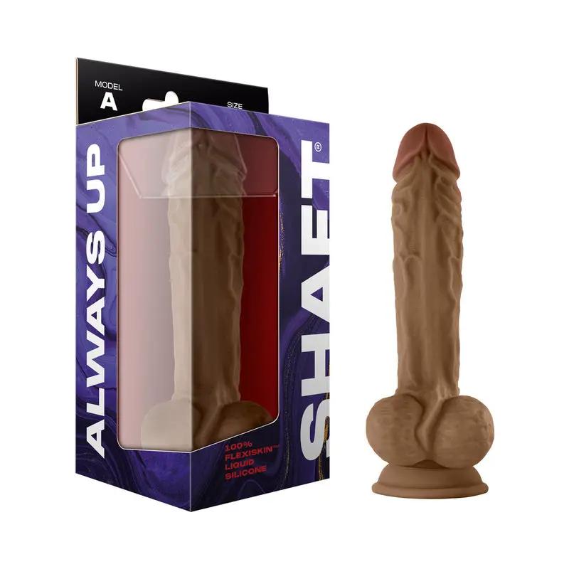 Shaft Model A: 10.5 in. Dual Density Silicone Dildo with Balls Oak by Shaft